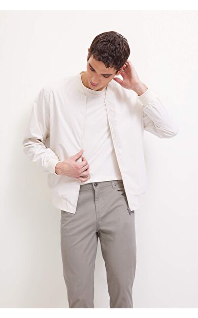 DeFacto Slim Fit Bomber Mont Ceket Dar Kesim Kolej Yaka Fermuarlı Çift Cepli Mevsimlik Hafif D7319AX25SPER140