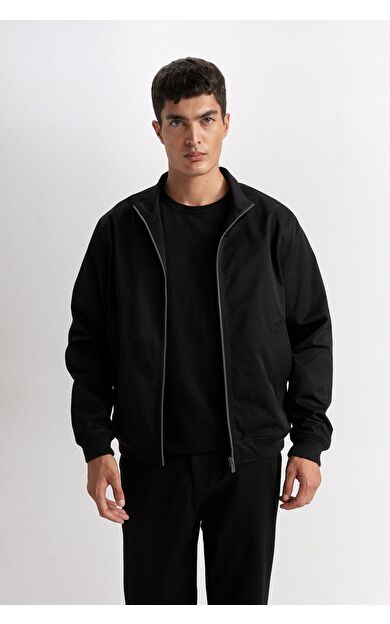DeFacto Slim Fit Dar Kesim Dik Yaka Fermuarlı Mont D7338AX25SPBK27