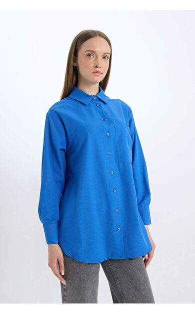 Relax Fit Poplin Uzun Kollu Tunik