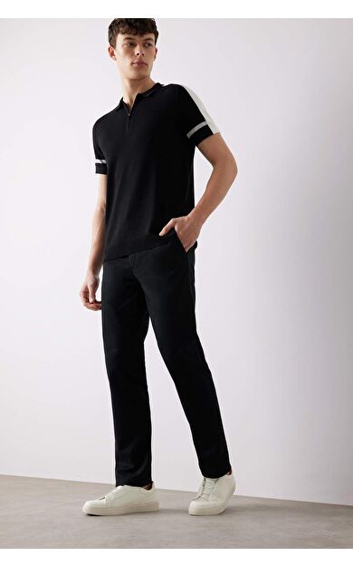 DeFacto Düz Paça Chino Kanvas Pantolon D7349AX25SPBK81