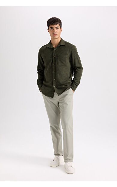 DeFacto Regular Fit Normal Kesim Yazlık Düz Paça Chino Kanvas Pantolon