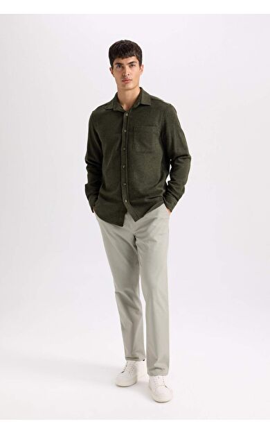 DeFacto Regular Fit Normal Kesim Yazlık Düz Paça Chino Kanvas Pantolon