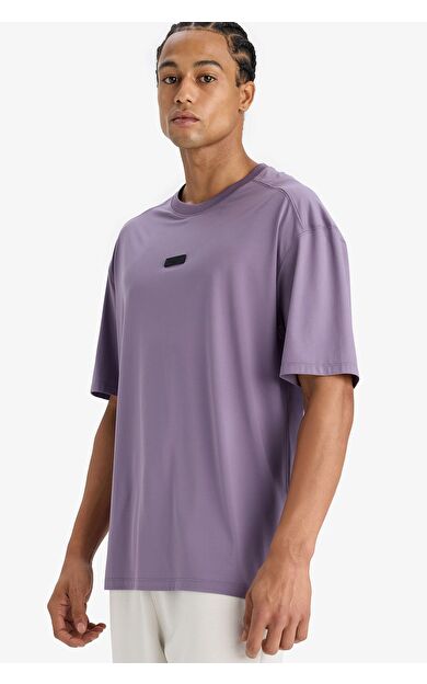 DeFacto DeFactoFit Boxy Fit Bisiklet Yaka Baskılı Sporcu Kısa Kollu Tişört D7365AX25SPPR506