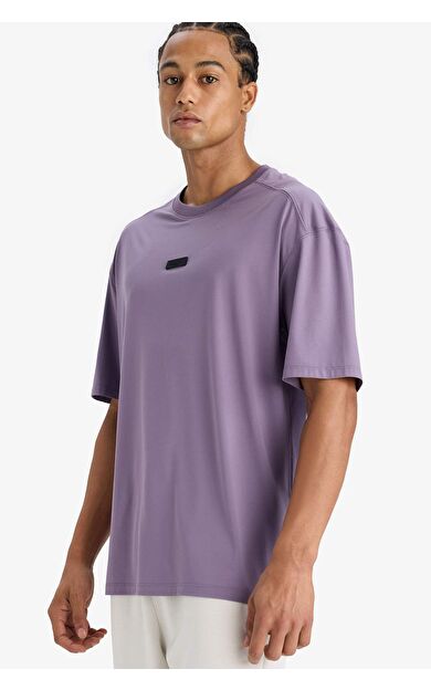 DeFactoFit Boxy Fit Bisiklet Yaka Baskılı Sporcu Kısa Kollu Tişört D7365AX25SPPR506