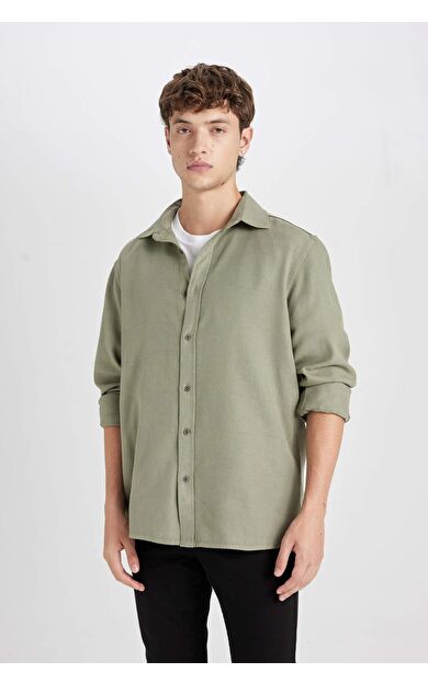 DeFacto Regular Fit Pamuklu Uzun Kollu Gömlek D7397AX24AUKH373