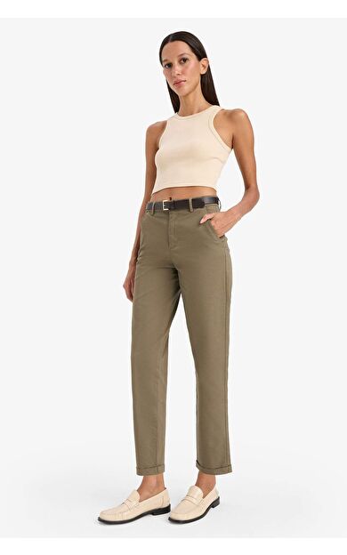 DeFacto Carrot Fit Gabardin Kışlık Pantolon Cepli Yüksek Bel