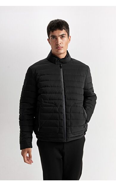 DeFacto Slim Fit Dar Kesim Dik Yaka Fermuarlı Mont D7497AX25SPBK27