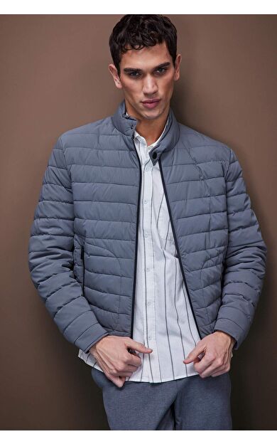 DeFacto Slim Fit Dar Kesim Dik Yaka Fermuarlı Mont D7497AX25SPGR221