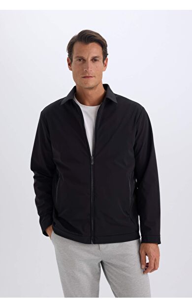 DeFacto Slim Fit Dar Kesim Polo Yaka Astarlı Fermuarlı Mont