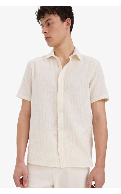 DeFacto Regular Fit Polo Yaka Pamuklu Yazlık Kısa Kollu Gömlek