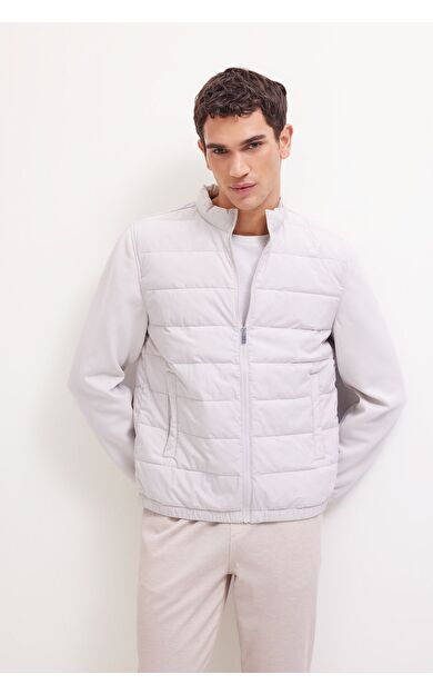 DeFacto Slim Fit Dar Kesim Dik Yaka Lastikli ve Fermuarlı Su Geçirmez Mont D7532AX25SPGR470