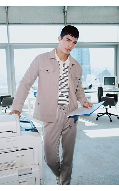 DeFacto Slim Fit Dar Kesim Polo Yaka Fermuarlı Mont D7533AX25SPBG216