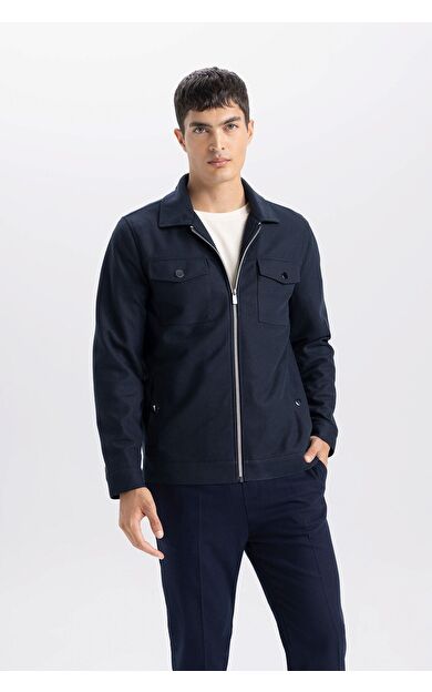 DeFacto Slim Fit Dar Kesim Polo Yaka Fermuarlı Mont D7533AX25SPNV106