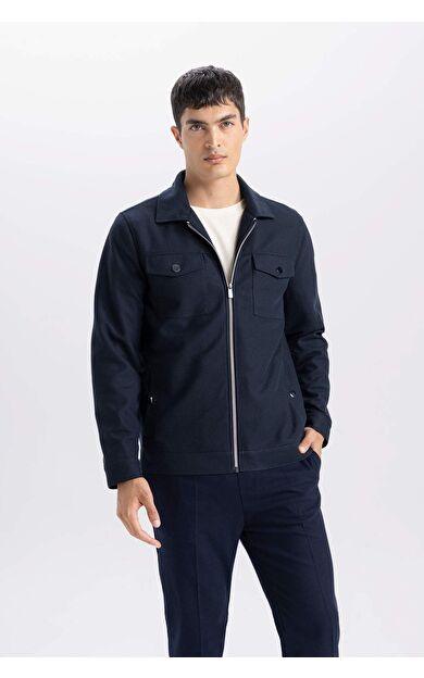 DeFacto Slim Fit Dar Kesim Polo Yaka Fermuarlı Mont D7533AX25SPNV106