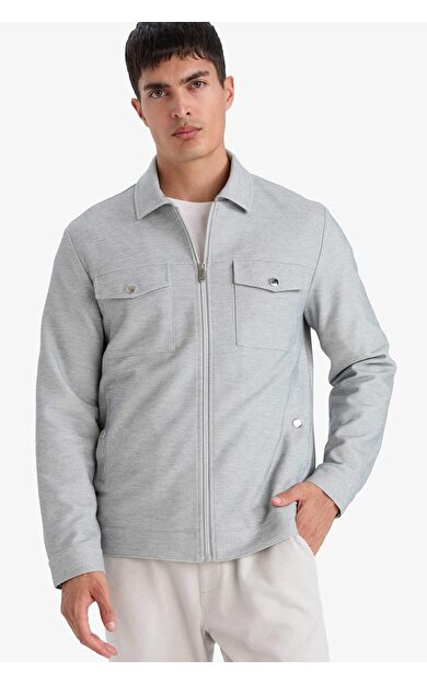 DeFacto Slım Fıt Polo Yaka Astarlı Fermuarlı Mont