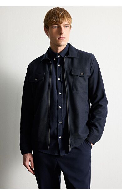 DeFacto Slım Fıt Polo Yaka Astarlı Fermuarlı Mont