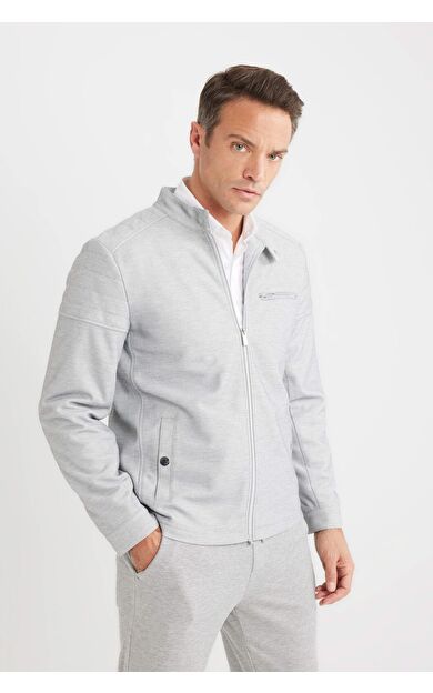 DeFacto Slim Fit Dar Kesim Dik Yaka Fermuarlı Mont D7534AX25SPGR221