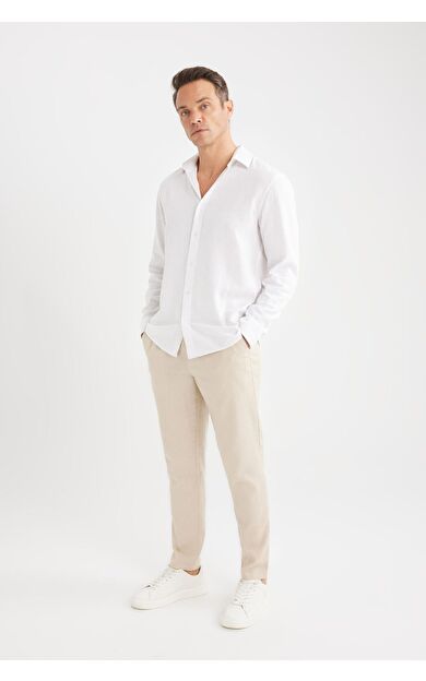 DeFacto Yazlık Jogger Keten Düz Paça Pantolon D7542AX25SPBG737