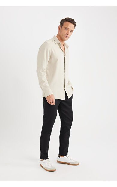 DeFacto Yazlık Jogger Keten Düz Paça Pantolon D7542AX25SPBK34