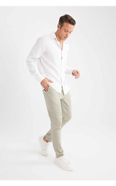 DeFacto Yazlık Jogger Keten Düz Paça Pantolon D7542AX25SPKH418