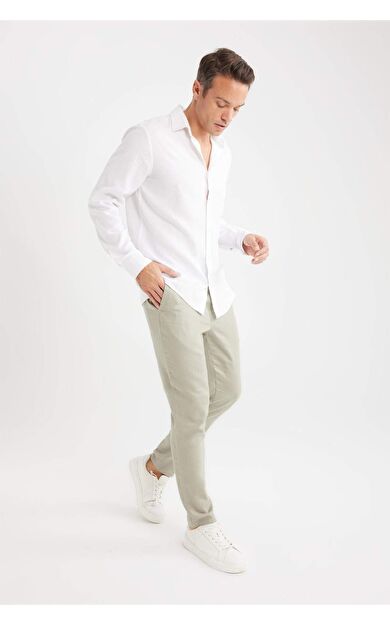 DeFacto Yazlık Jogger Keten Düz Paça Pantolon D7542AX25SPKH418