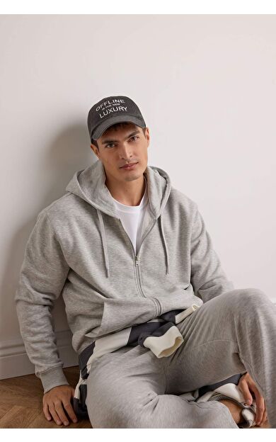 DeFacto Relax Fit Kapüşonlu İçi Yumuşak Tüylü Kalın Fermuarlı Sweatshirt