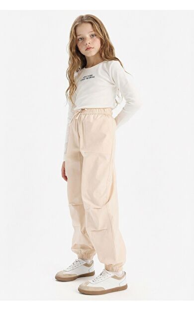 DeFacto Kız Çocuk Paraşüt Jogger Paça Pamuklu Pantolon D7606A825SMBG286