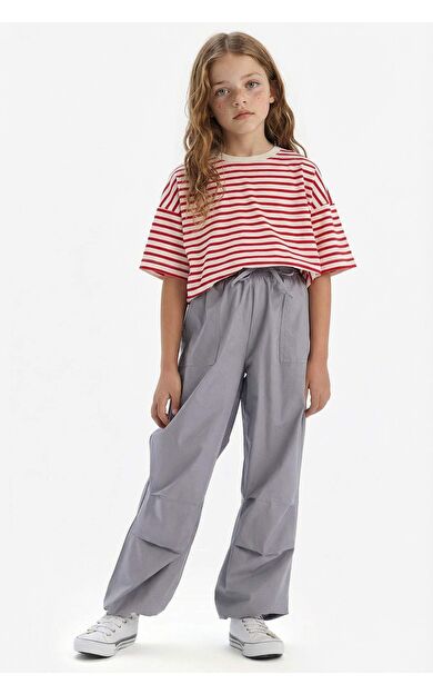 DeFacto Kız Çocuk Paraşüt Jogger Paça Pamuklu Pantolon D7606A825SMGR453