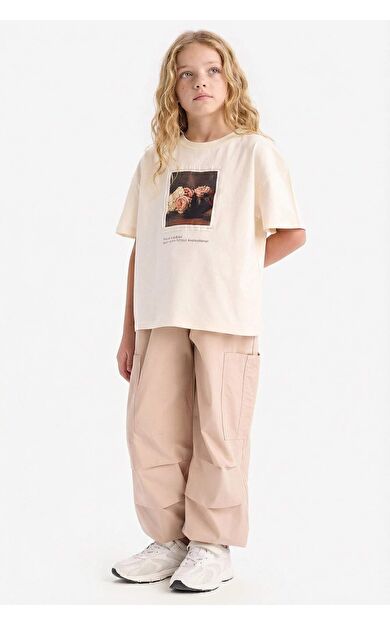 DeFacto Kız Çocuk Paraşüt Kargo Jogger Paça Pamuklu Pantolon D7607A825SMBG775