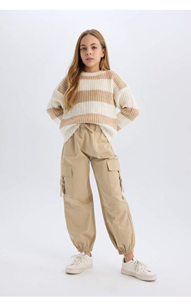 DeFacto Kız Çocuk Paraşüt Kargo Jogger Paça Pamuklu Pantolon D7608A825SPBG739
