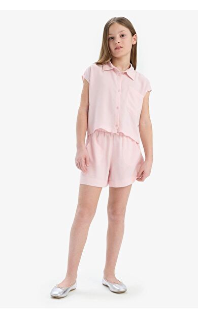 DeFacto Kız Çocuk Beli Lastikli Viskon Şort D7616A825HSPN638