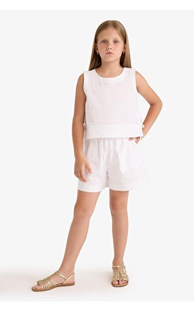 DeFacto Kız Çocuk Beli Lastikli Pamuklu Şort