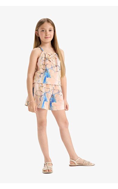 DeFacto Kız Çocuk Beli Lastikli Desenli Pamuklu Şort D7624A825HSOG279