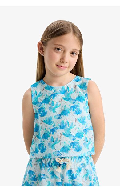 DeFacto Kız Çocuk Desenli Kolsuz Bluz