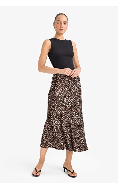 A Kesim Normal Bel Saten Maxi Etek D7648AX25AUBK27