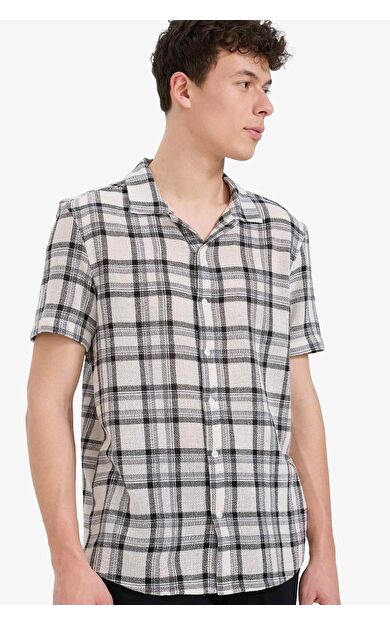 DeFacto Regular Fit Polo Yaka Yazlık Pamuklu Kısa Kollu Gömlek