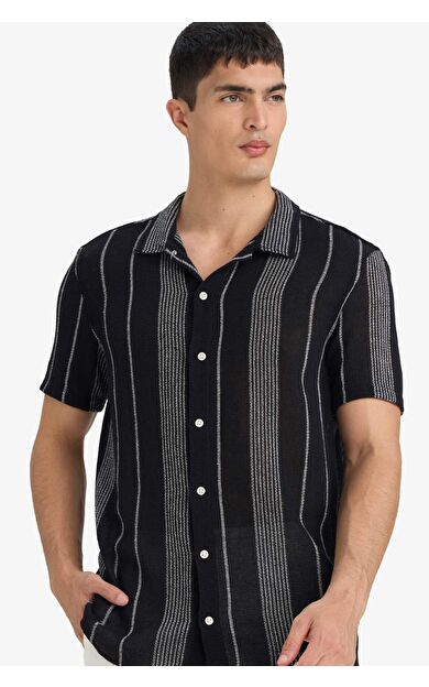 DeFacto Regular Fit Yazlık Polo Yaka Pamuklu Kısa Kollu Gömlek