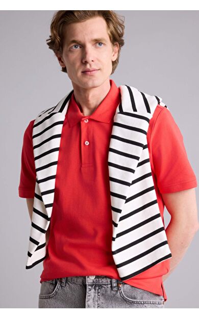 DeFacto Slım Fıt Polo Yaka Kısa Kollu Polo Tişört