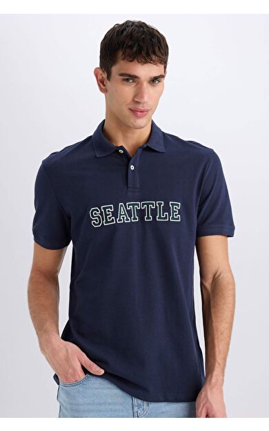 DeFacto Regular Fit Baskılı Kısa Kollu Polo Tişört