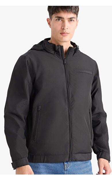 Su İtici Regular Fit Dik Yaka Pamuk Astarlı Fermuarlı Mont D7669AX25AUBK27