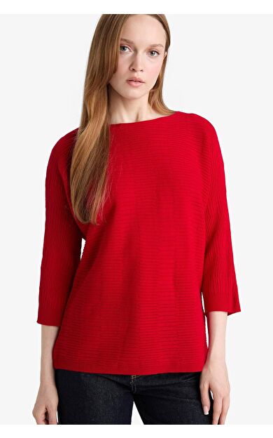 Kayık Yaka Triko Kazak D7670AX25WNRD107