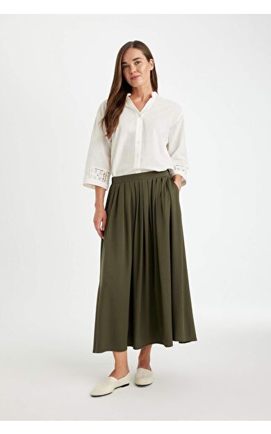 A Kesim Basic Düz Belmando Maxi Etek