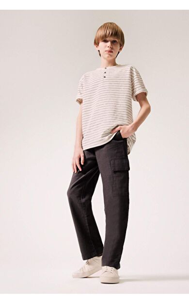 DeFacto Erkek Çocuk Standart Paça Keten Karışımlı Pantolon