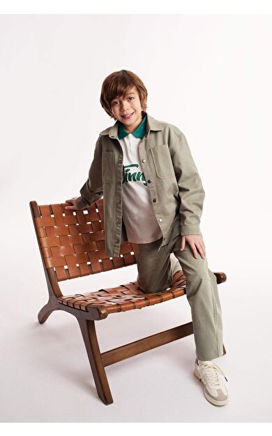 DeFacto Erkek Çocuk Wide Leg Standart Paça Gabardin Pantolon D7796A825SPKH499