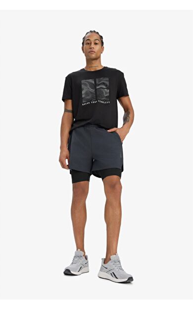 DeFacto DeFactoFit Slim Fit Dar Kesim Sporcu Taytlı Dokuma Şort