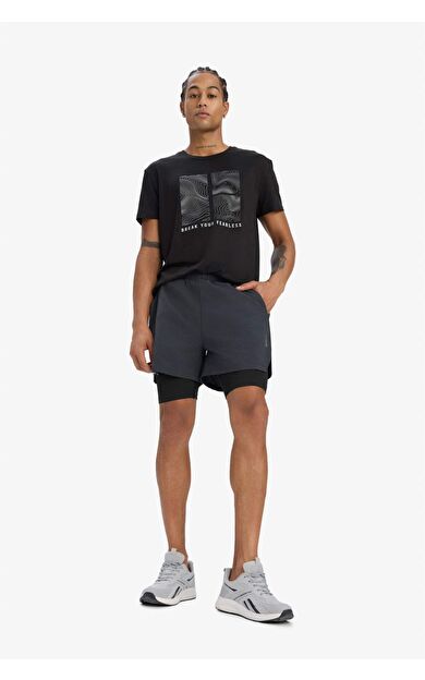 DeFactoFit Slim Fit Dar Kesim Sporcu Taytlı Dokuma Şort