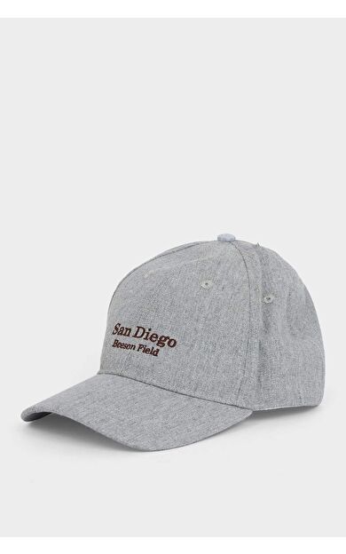 DeFacto Erkek Nakışlı Keten Karışımlı Cap Şapka