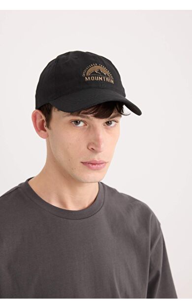 DeFacto Erkek Etiket Baskılı Jean Beyzbol Basketbol Şapkası D7825AX25SMBK27