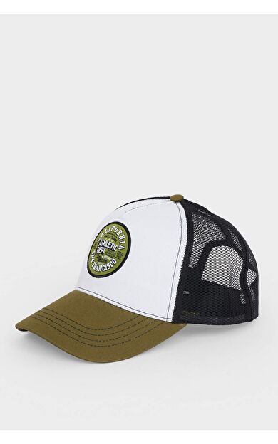 DeFacto Erkek Etiket Baskılı Dokuma Beyzbol Basketbol Şapkası