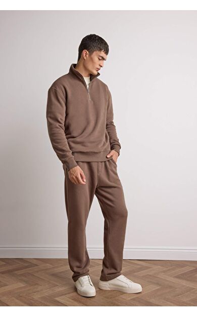 Regular Fit Beli Bağcıklı Cepli Düz Paça Kalın Eşofman Altı D7836AX25AUKH154